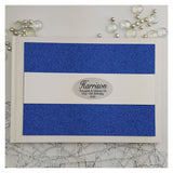 13th Birthday Keepsake Guest Book – White Book with Blue Glitter A5