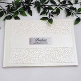 13th Birthday Personalised Cream Pebble Guest Book with Custom Plaque