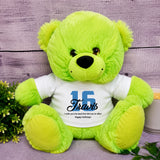 Lime Bear 23cm 16th Birthday Personalised Plush Bear