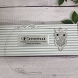 Personalised Owl with Gemstones Suncatcher – 18th