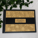 18th Birthday Personalised Black & Gold Embossed Guest Book with Custom Plaque