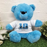 Bright Blue Bear 40cm 18th Birthday Message on Shirt