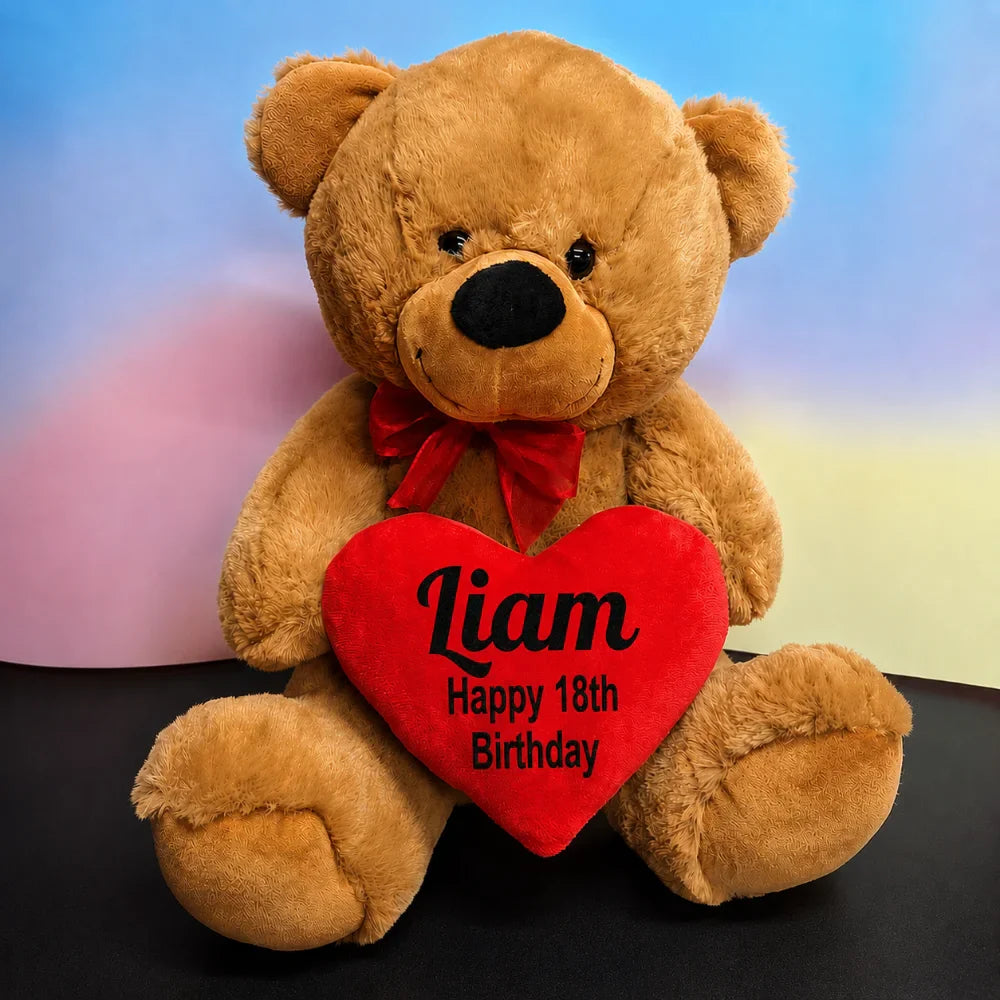 40cm Brown Bear 18th Birthday with Message on Heart
