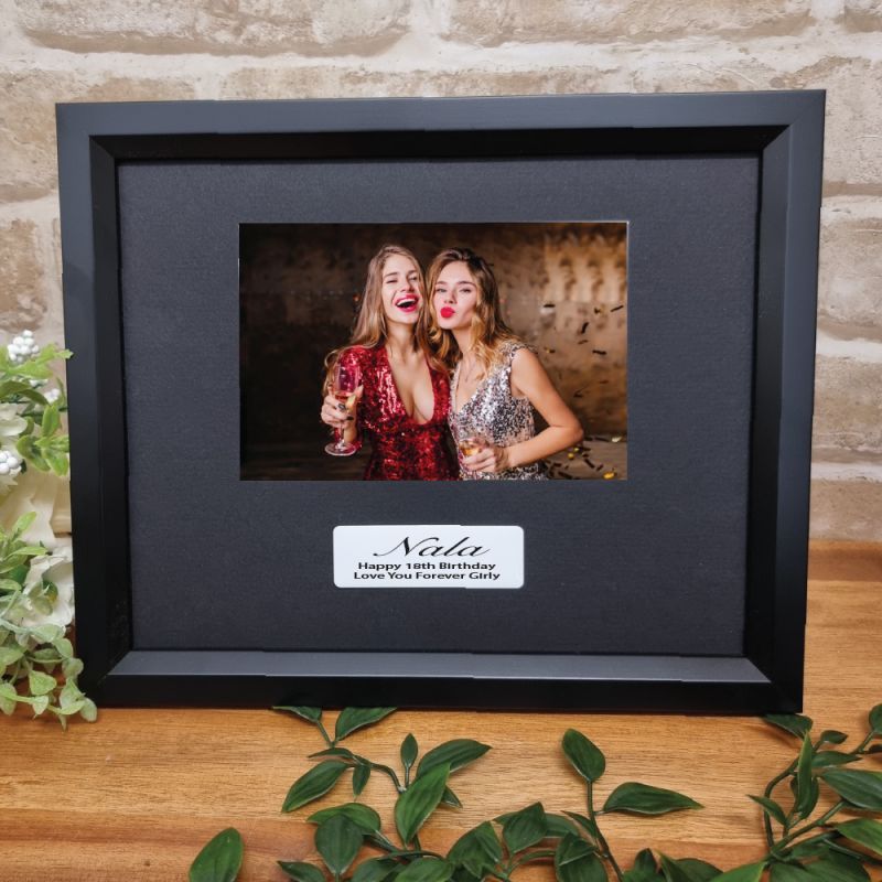 18th Birthday Personalised Black Photo Frame
