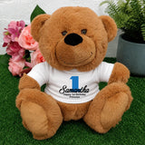 Personalised 23cm Brown Bear 1st Birthday