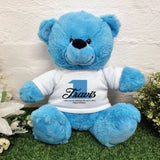 Bright Blue Bear 30cm – Personalised 1st Birthday Shirt