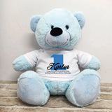 Personalised Light Blue Bear 40cm 1st Birthday