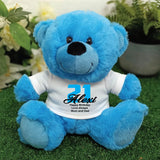 Bright Blue Bear 23cm – 21st Birthday Personalised Shirt