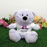 Lavender Bear 23cm 21st Birthday Personalised Message on Shirt