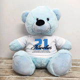 Light Blue Bear 40cm – 21st Birthday Personalised Shirt