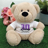 Beige Bear 23cm 30th Birthday Personalised Shirt Message