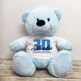 Light Blue Bear 30cm – Personalised 30th Birthday Shirt
