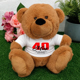 Brown Bear 23cm 40th Birthday Personalised Shirt