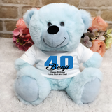 Light Blue Bear 23cm – 40th Birthday Personalised Shirt