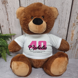 40cm Brown Bear 40th Birthday Personalised Shirt