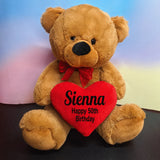 40cm Brown Bear 50th Birthday with Message on Heart