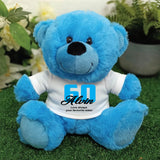 Bright Blue Bear 23cm – 60th Birthday Personalised Shirt
