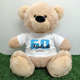 Beige Bear 40cm 60th Birthday Personalised Shirt