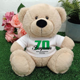 Beige Bear 23cm – 70th Birthday Personalised Shirt