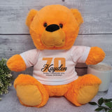 40cm Orange Bear 70th Birthday Personalised Shirt