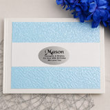 80th Birthday Personalised White & Blue Pebble Guest Book with Custom Plaque
