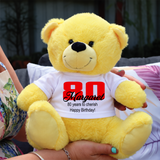 Yellow Bear 23cm – 80th Birthday Personalised Shirt