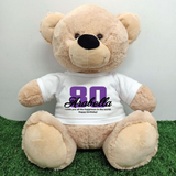 Personalised 40cm Plush Bear 80th Birthday Shirt