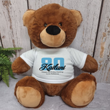 40cm Brown Bear 80th Birthday Personalised Shirt