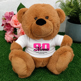 Brown Bear 23cm 90th Birthday Personalised Shirt