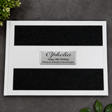 90th Birthday Personalised White Black Glitter Guest Book with Custom Plaque