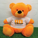 Personalised 40cm Orange Bear 90th Birthday Message on Shirt