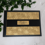 90th Birthday Personalised Black & Gold Embossed Guest Book with Custom Plaque
