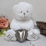 23cm Angel Memorial Bear with Silver Urn – Personalised Message on Feet