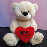 Birthday Bear Beige 40cm with Message on Heart