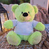 Lime Bear 23cm 80th Birthday Personalised Shirt