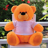 40cm Orange Bear 60th Birthday with Shirt Message