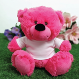 23cm Hot Pink Bear for Baptism with Personalised Shirt