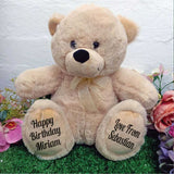 Birthday Bear 30cm Beige with Personalised on Feet