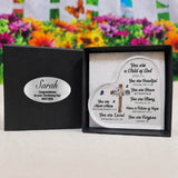 Christening "You Are a Child of God" Christian Heart Acrylic Gift Box Personalised