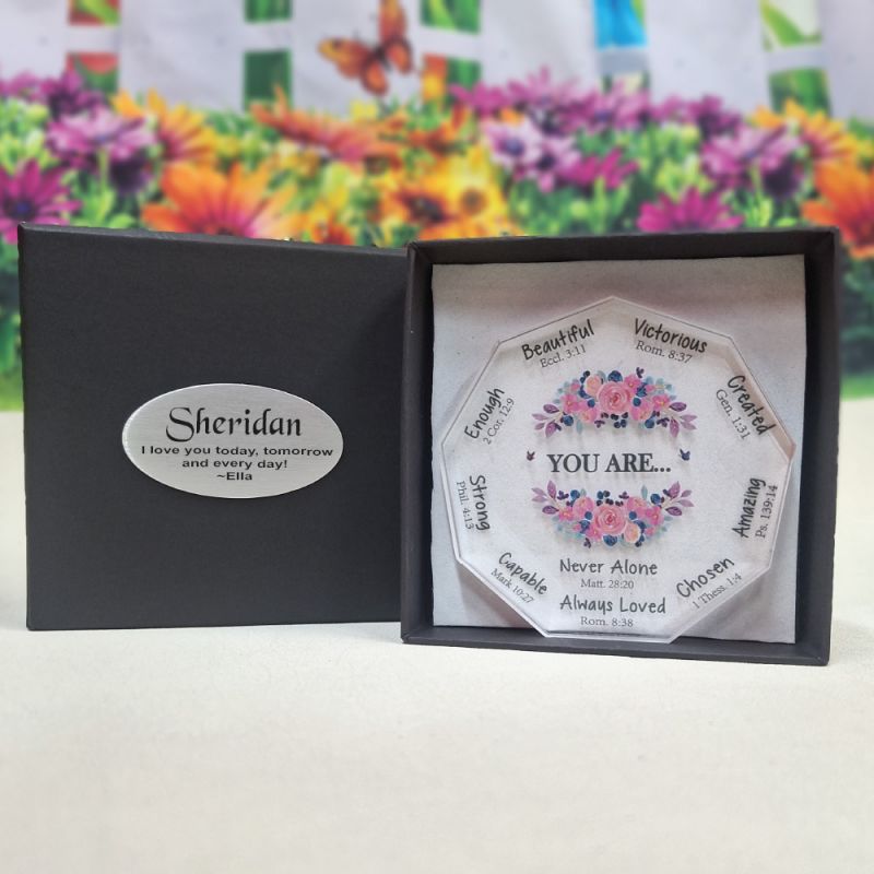 Inspirational Christian Gift – "You Are" Personalised Acrylic Plaque Gift Box