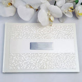 50th Birthday Personalised Cream Pebble Guest Book with Custom Plaque