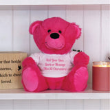 23cm Hot Pink Bear with Personalised Shirt
