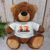 Personalised 40cm Brown Bear 13th Birthday Message Shirt