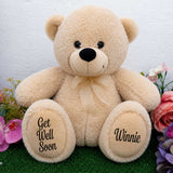 Beige Bear 40cm Get Well Soon Personalised Message on Feet