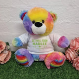 Rainbow Bear 40cm Get Well Soon Personalised Shirt
