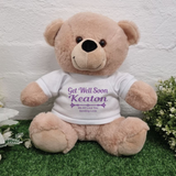 Beige Bear 40cm Get Well Soon Personalised Message on Shirt