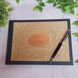 Personalised Guest Book Gold Glitter With Pen 1st Birthday A5