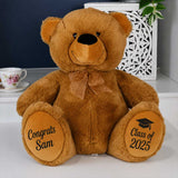Personalised Brown Bear 30cm Graduation Gift with Message on Feet
