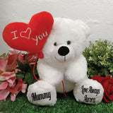Mother's Day I Love You Balloon Bear 25cm with Personalised Feet
