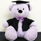 30cm Lavender Bear Graduation Gift with Cap and Gown Personalised on Feet